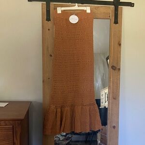 Petal & Pup Tan Crochet Maxi Skirt